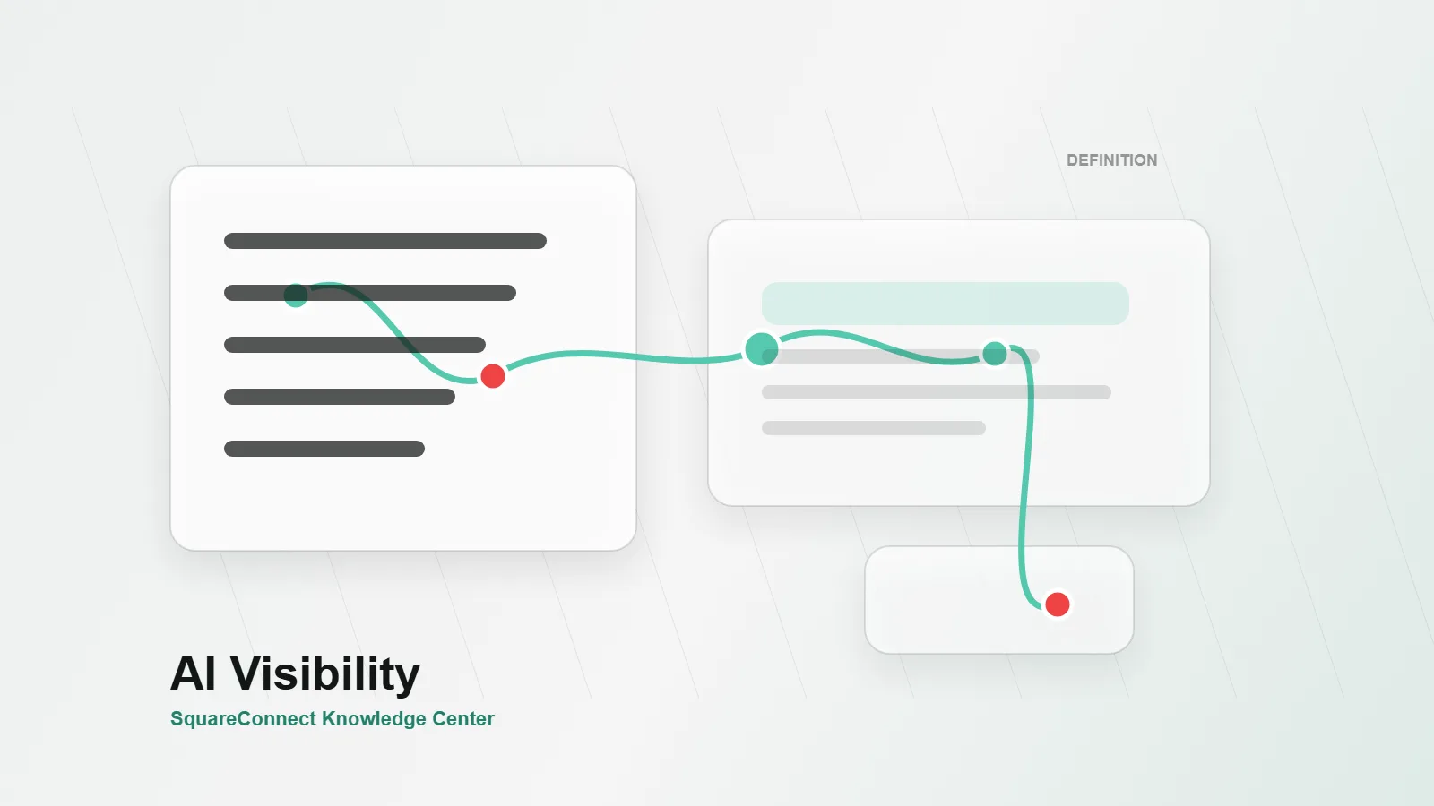 Knowledge map showing a business connected to AI search, citations, and trusted sources.